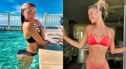 Photos of Olivia Dunne in swimsuits.