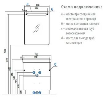 Установка подвесной тумбы с раковиной