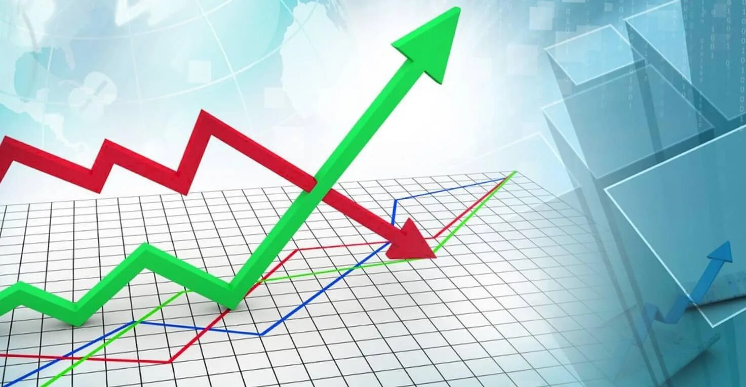 Растущий график. Спад экономики. Рост инфляции. Снижение темпов роста цен. Снижение темпов роста цен.