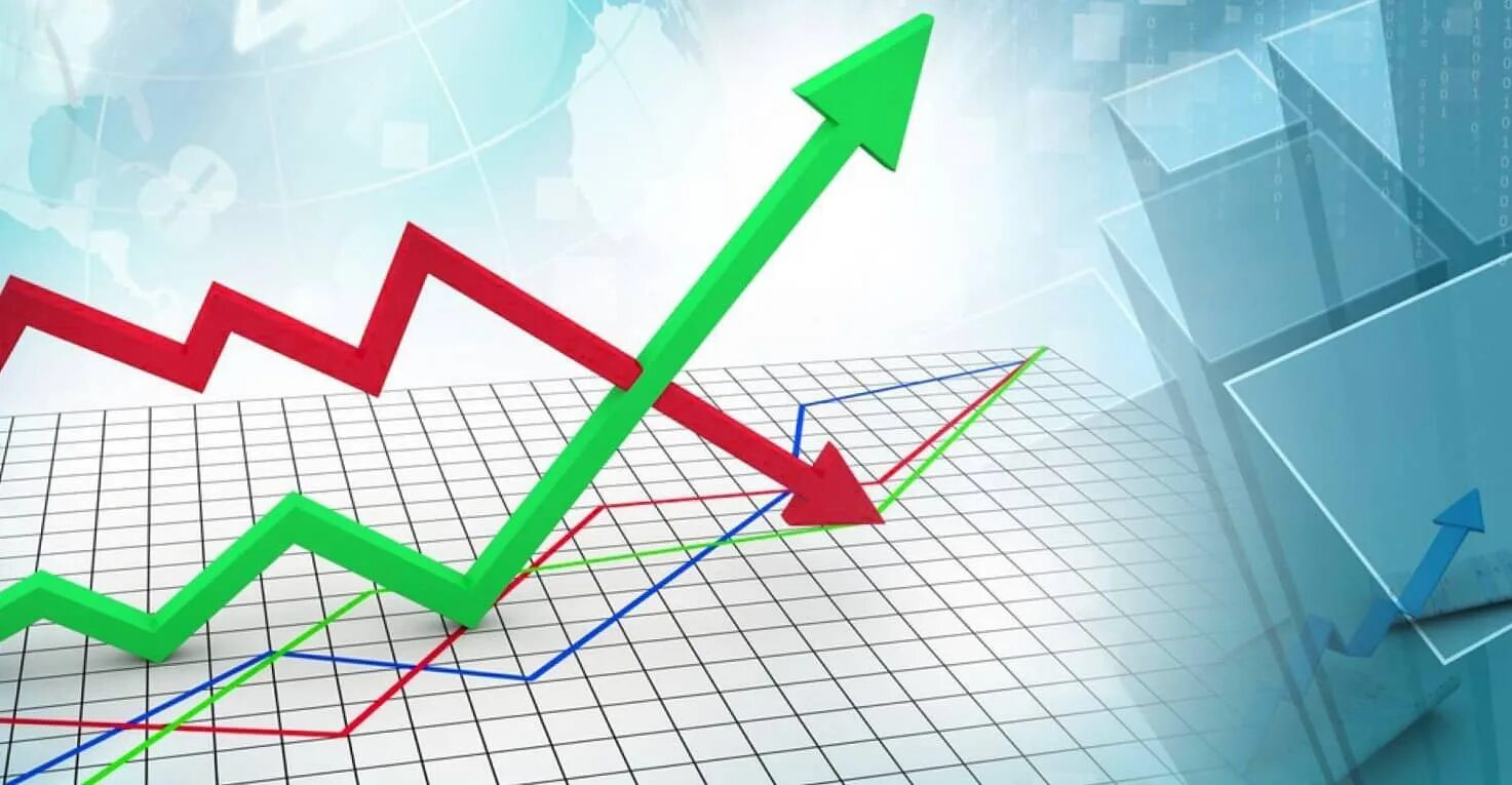 Рост экономики. Экономическое прогнозирование. Рост экономики иллюстрация. Повышение и снижение.