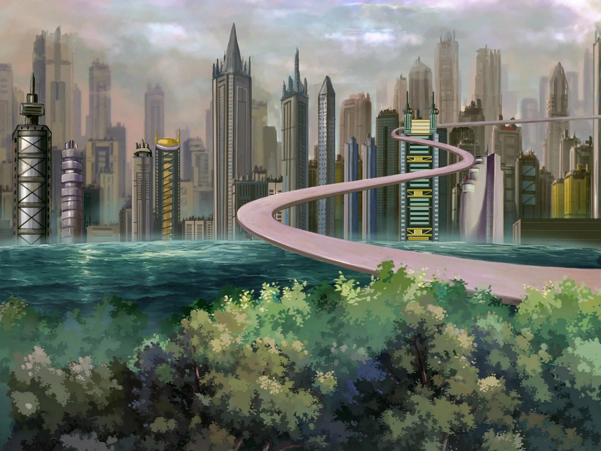 Город будущего. Фантастический город. Футуристический пейзаж. Пейзаж города будущего. Город мечты перевод