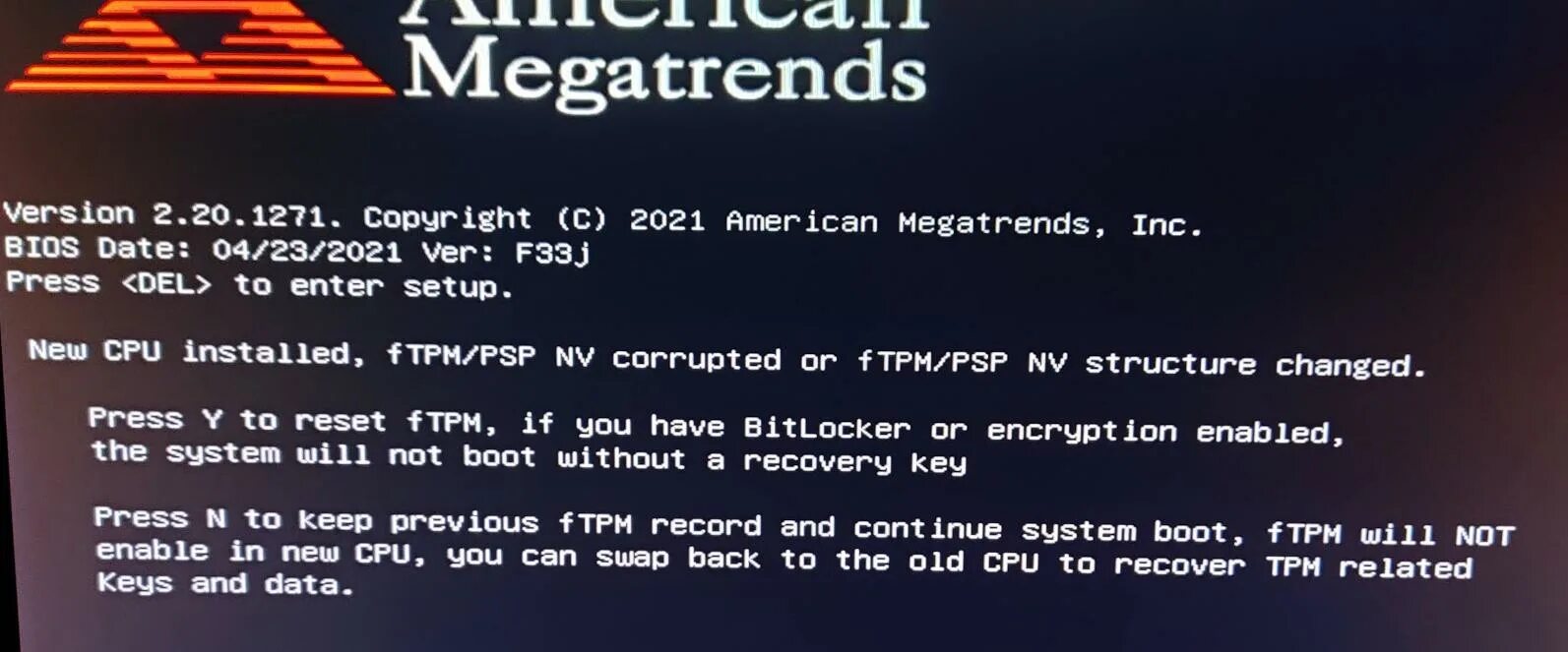 Cpu has been. Psp bios. new cpu installed ftpm psp nv corrupted. bios warning. new cpu installed ftpm nv corrupted что делать.