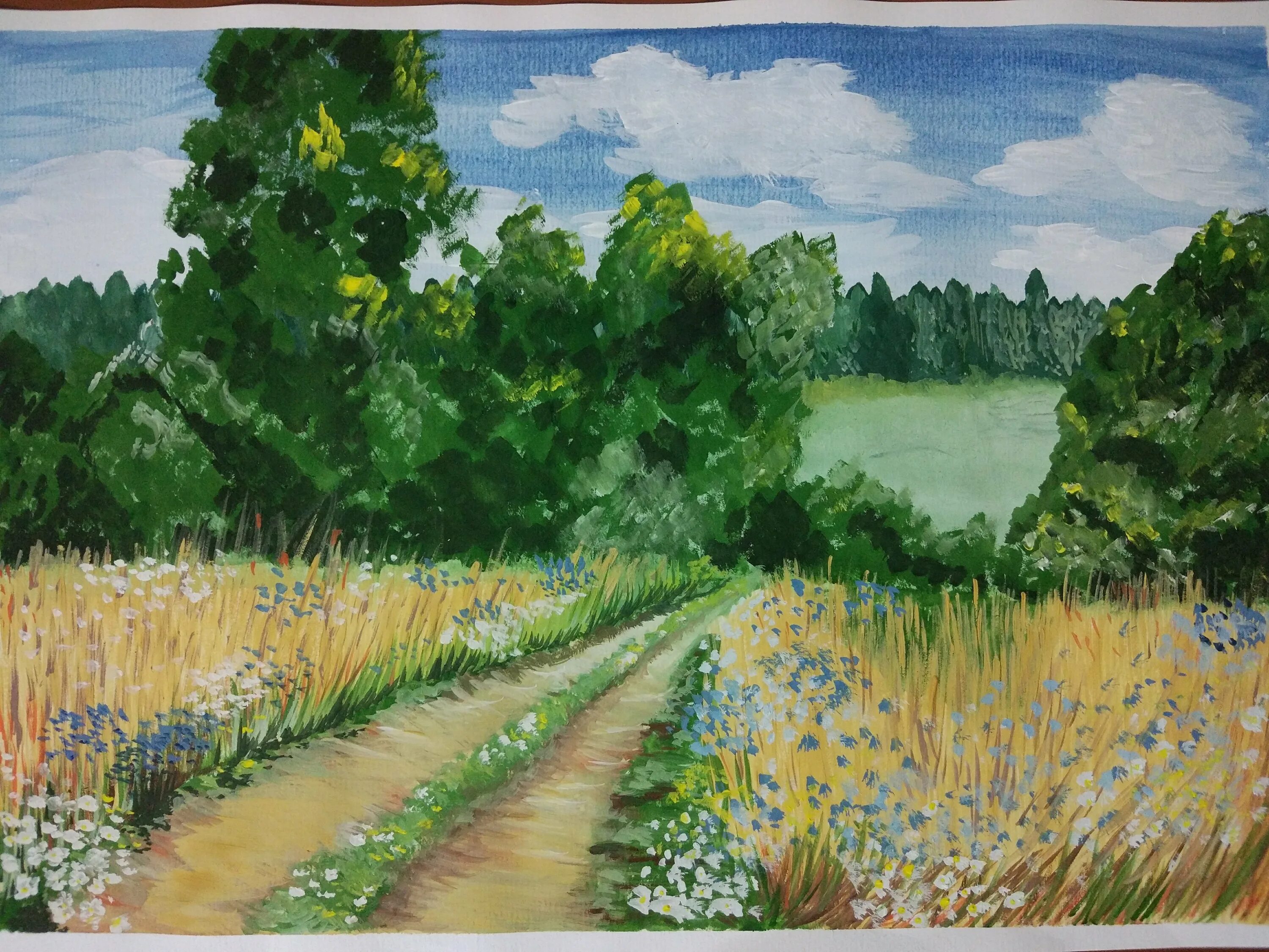 Рисунки лета гуашью. Пейзаж гуашью. Лето гуашью. Пейзаж гуашью лето. Летний пейзаж рисунок.