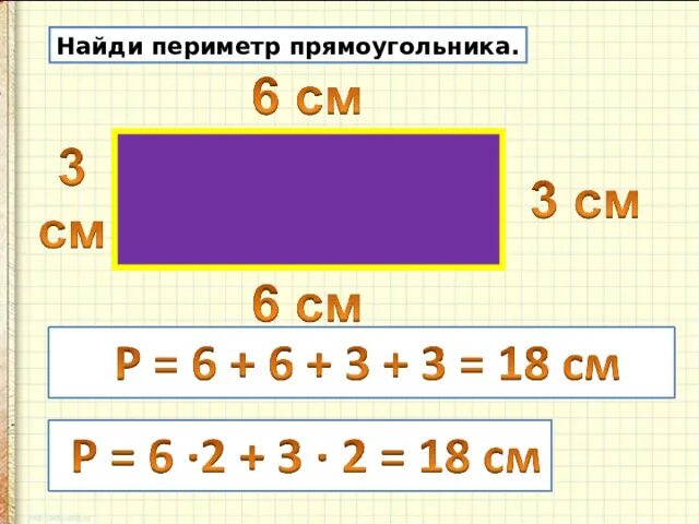 Урок периметр прямоугольника 2 класс школа россии. Как найти периметр прямоугольника. Периметр прямоугольника наглядность. 2 Кл периметр прямоугольника. Вычисли периметр прямоугольника.