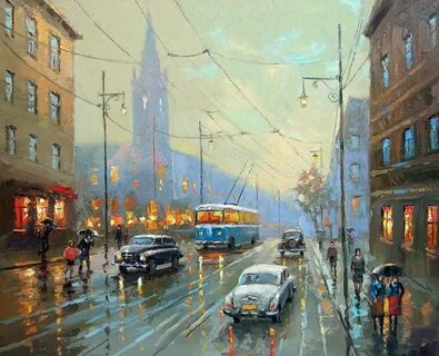 Улица картина маслом