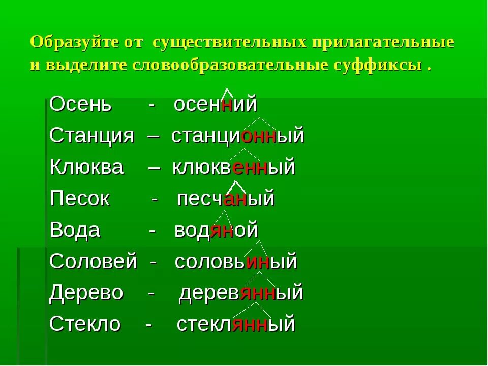 Слова в которых есть слово кода. Прилагательные от существительных. Прилагательные от сущестив. Образовать от существительных имена прилагательные. Образуй прилагательные от существительных.