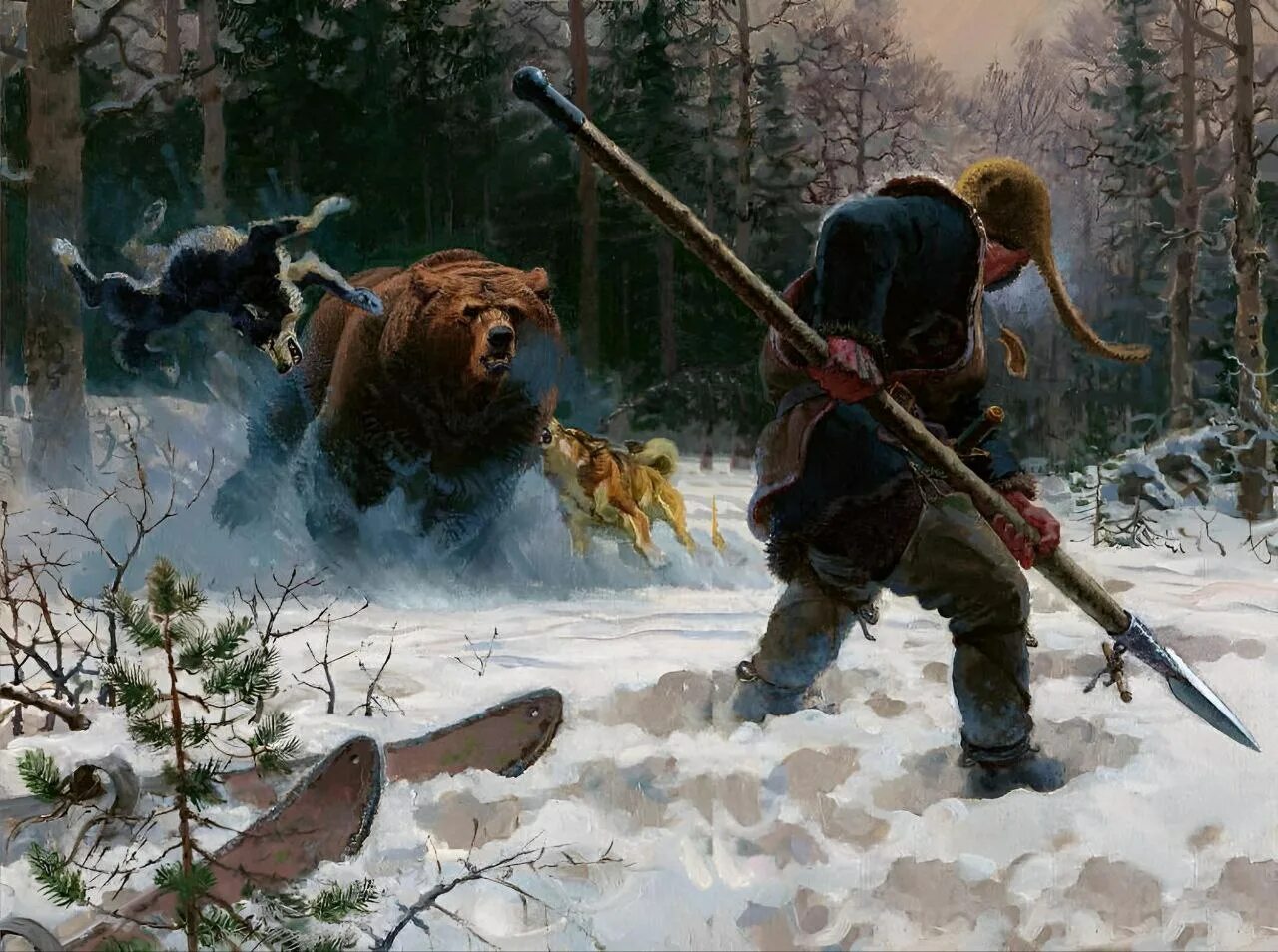 Охотник шел весь день и почти всю