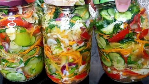 Вкусный салат на зиму огурцы помидоры
