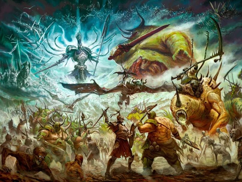 Конец времен. Warhammer Fantasy Нагаш. Сигмар вархаммер фэнтези арт. Нагаш против Сигмара. Вархаммер фэнтези батл.