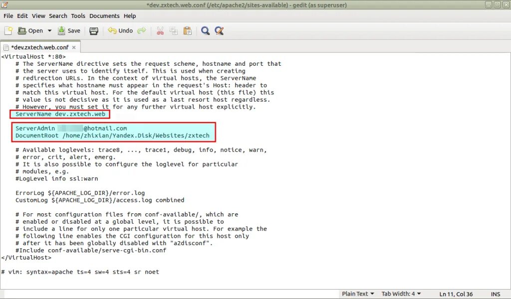 Server file error log