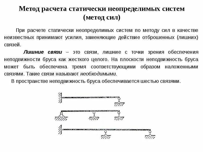 Статически неопределимая балка. Расчетные схемы статически неопределимых балок. степень статической неопределимости плоской балки. метод расчета статически неопределимых двухопорных балок. степень статической неопределимости неразрезной балки.