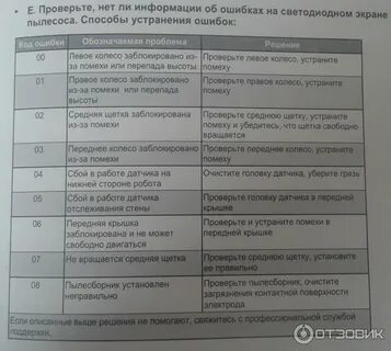 Пылесос ошибка 10
