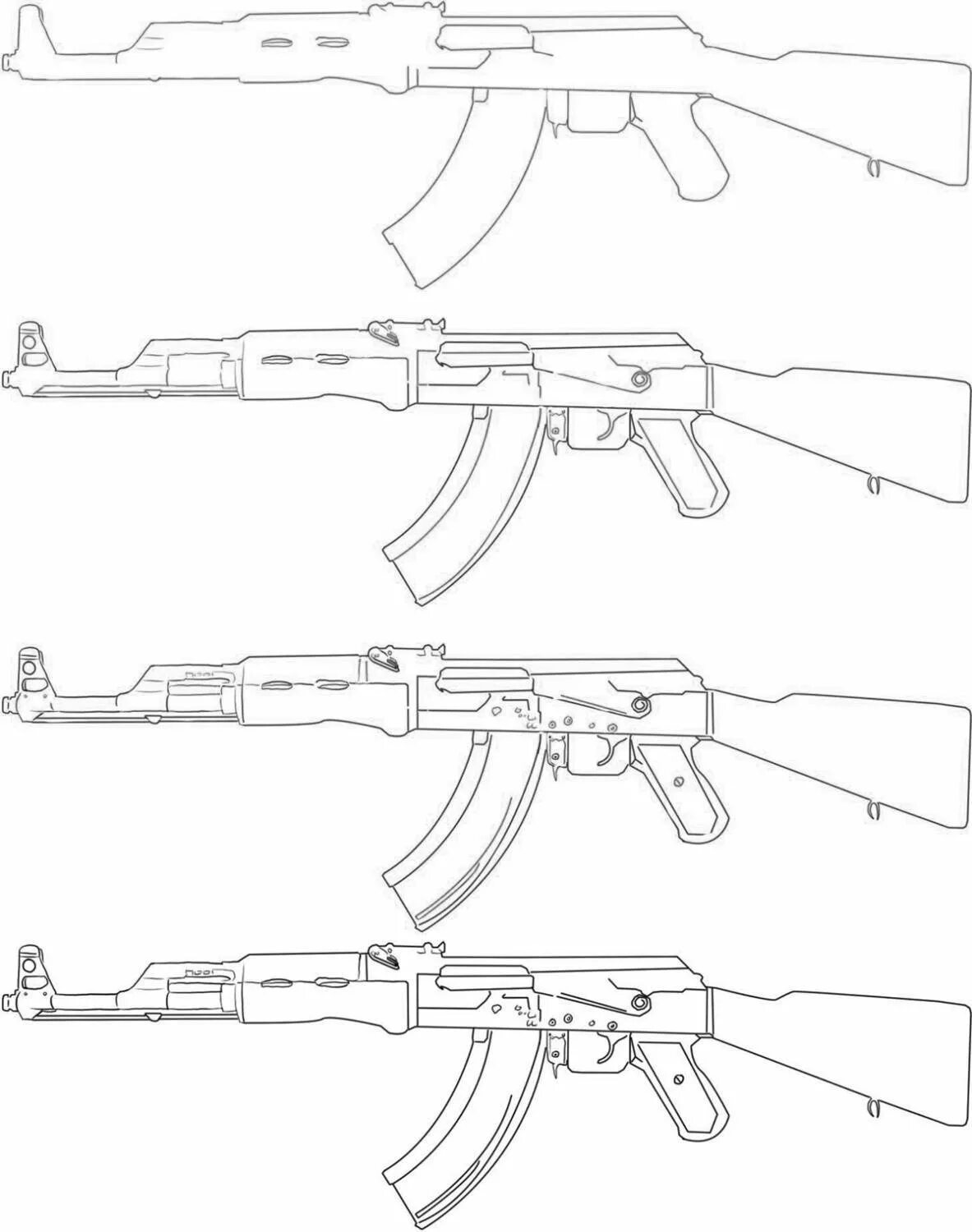 Оружие поэтапно. Ак74 автомат чертеж. Чертеж автомата ака47 полноразмерный. AK-103 автомат чертеж. М416 автомат чертеж.