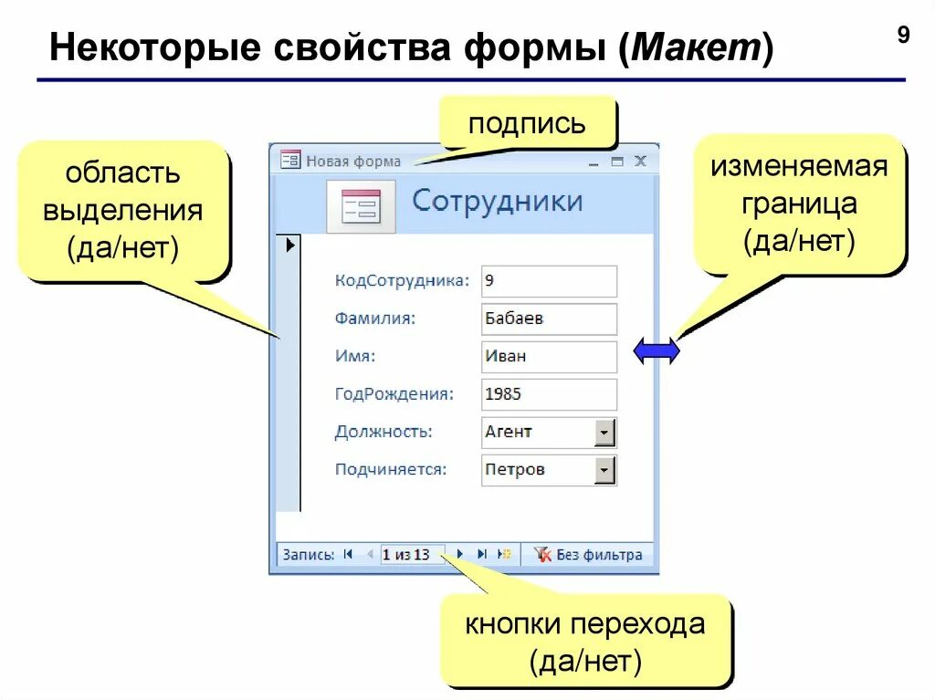 Форма управления access. Формы в базе данных access. макет в access. область выделения в access. форма базы данных access.
