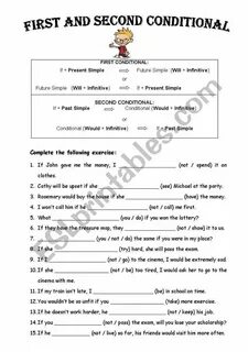 First second conditional worksheets