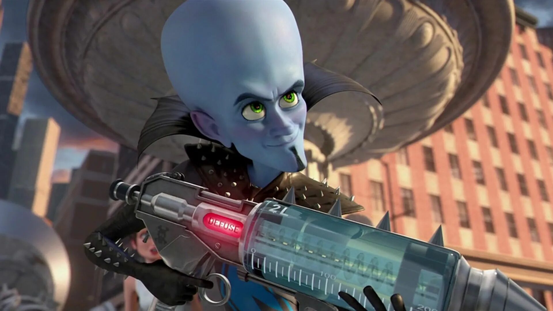 Мегамозг игра. Метрополис мегамозг. Metroman megamind. Megamind (2010) cover. Мега мегамозг робот.