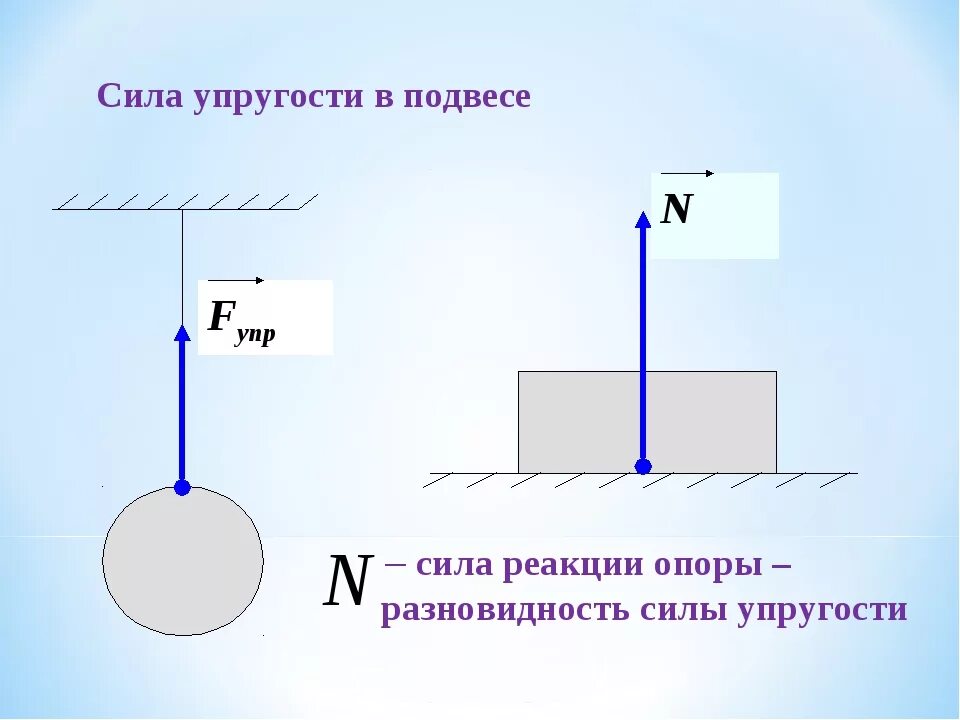 Направление силы реакции. Вес тела и сила реакции опоры. Сила реакции подвеса формула. Сила упругости опоры формула. Точка приложения силы упругости рисунок.