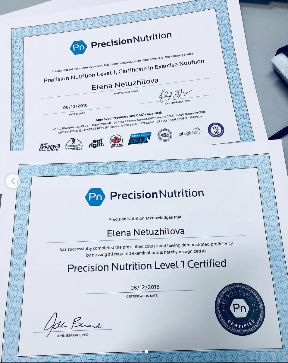 Precision Nutrition. Триатлон сертификат. Сертификат диетология.