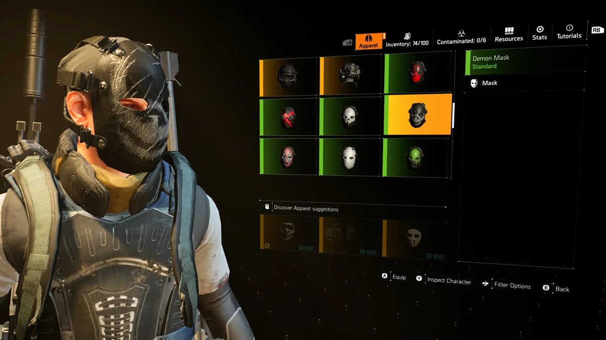 Рука-маска станкевич. Сезонные маски the division 2. Маски охотника дивижн 2. Mask hunters. Маска демона дивижн 2.