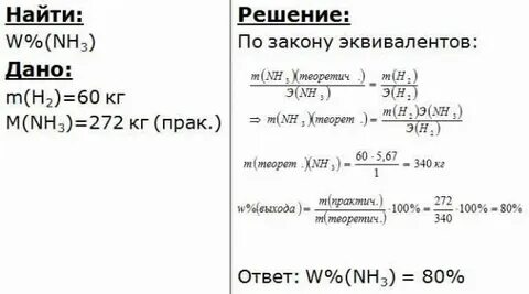 Укажите массовую долю водорода в аммиаке nh3