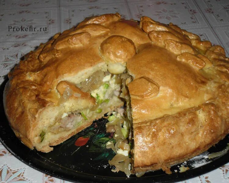 Рецепт курника на кефире с фото