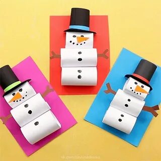 Снеговик из бумаги для детей