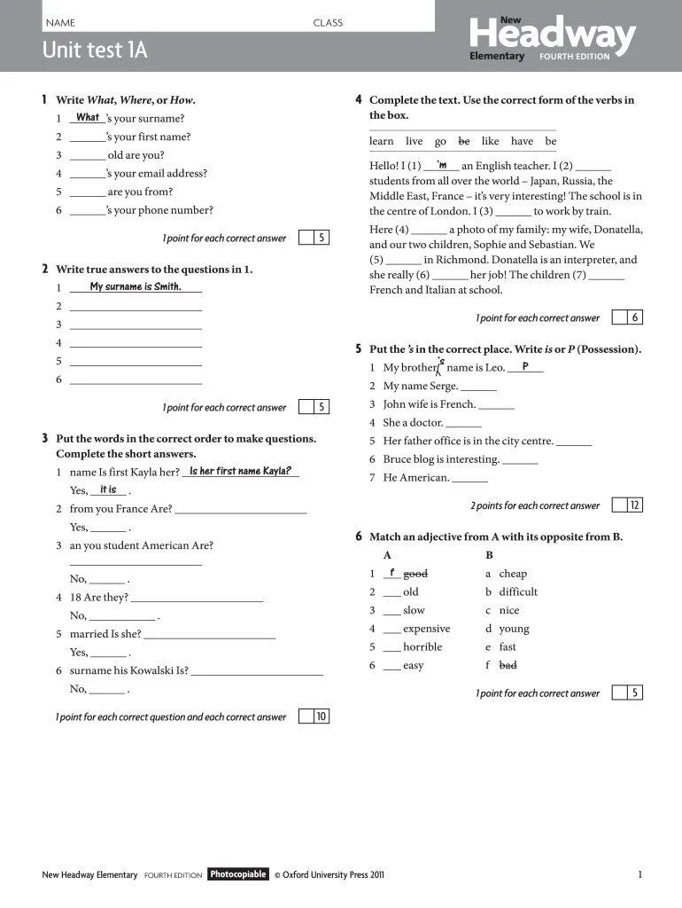 Headway elementary ответы. Intermediate Unit Test 2a ответы Headway. New Headway pre-Intermediate Unit Test 5a ответы. Headway Elementary Test Unit 11. Headway pre Intermediate Test 4a answers Keys ответы.