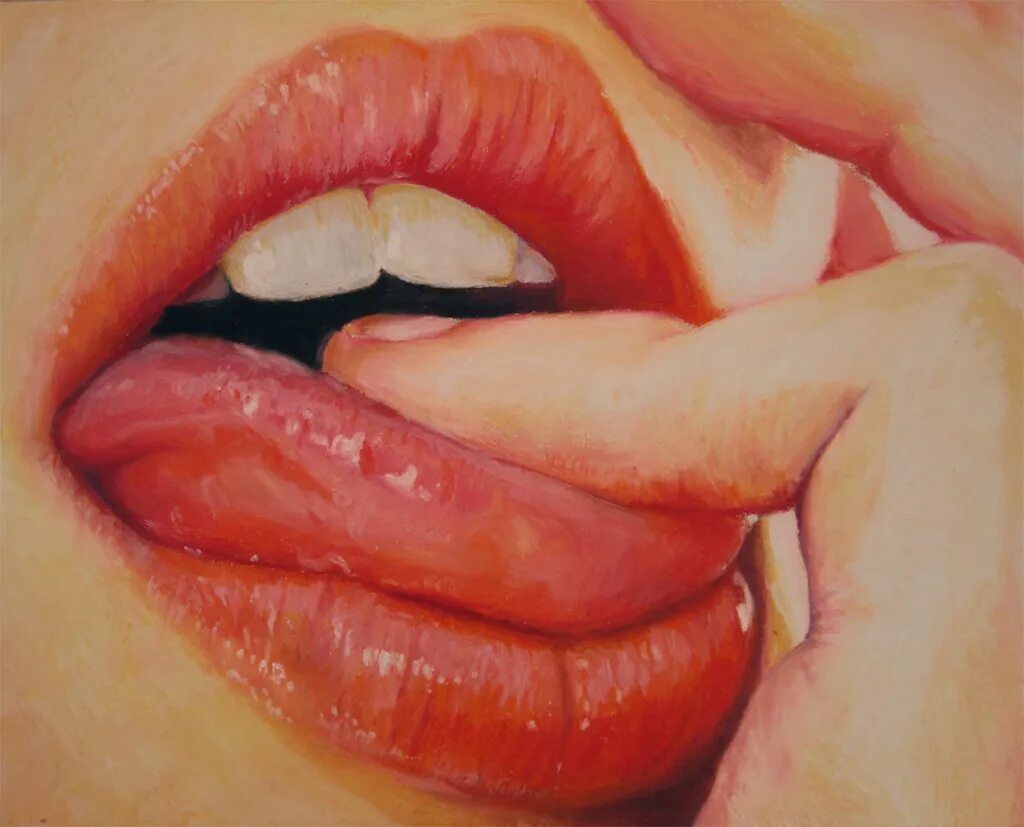 Wet lips