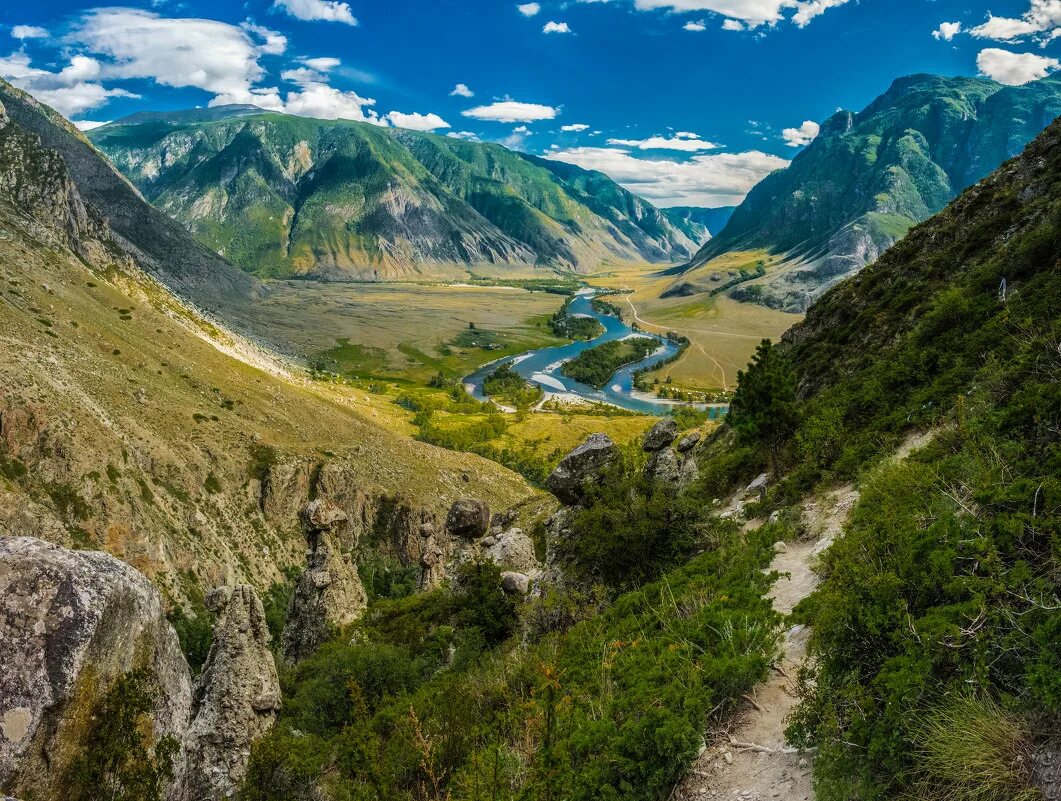 Долина реки. Долина Чулышман горный Алтай. Долина реки Чулышман. Река Чулышман горный Алтай. Долина реки Чулышман горный Алтай.