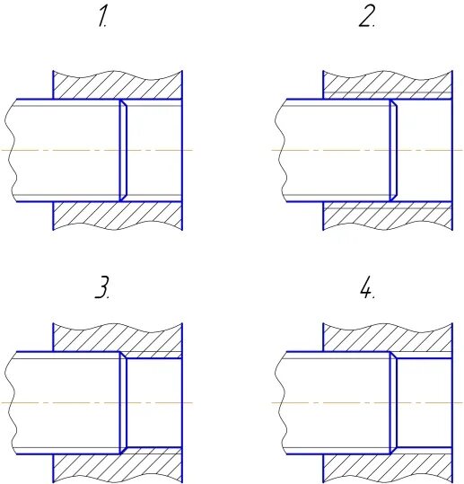 Резьбовое соединение двух деталей на чертеже. Соединение резьбой двух деталей на чертеже. Резьбовое соединение чертеж одна вкручена в другую. Правильный чертеж резьбового соединения.