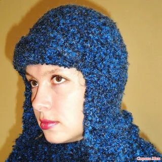 Шапка из пряжи букле спицами
