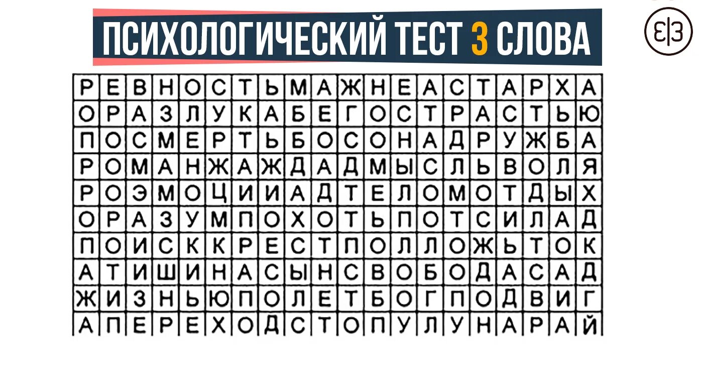 Психотест три слова. Психологический тест запомни 3 слова. Тест 3 слова которые определят завтрашний день. Тест на зеркальность.