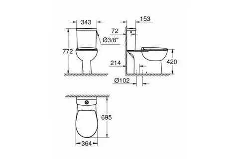 Grohe унитаз напольный с бачком