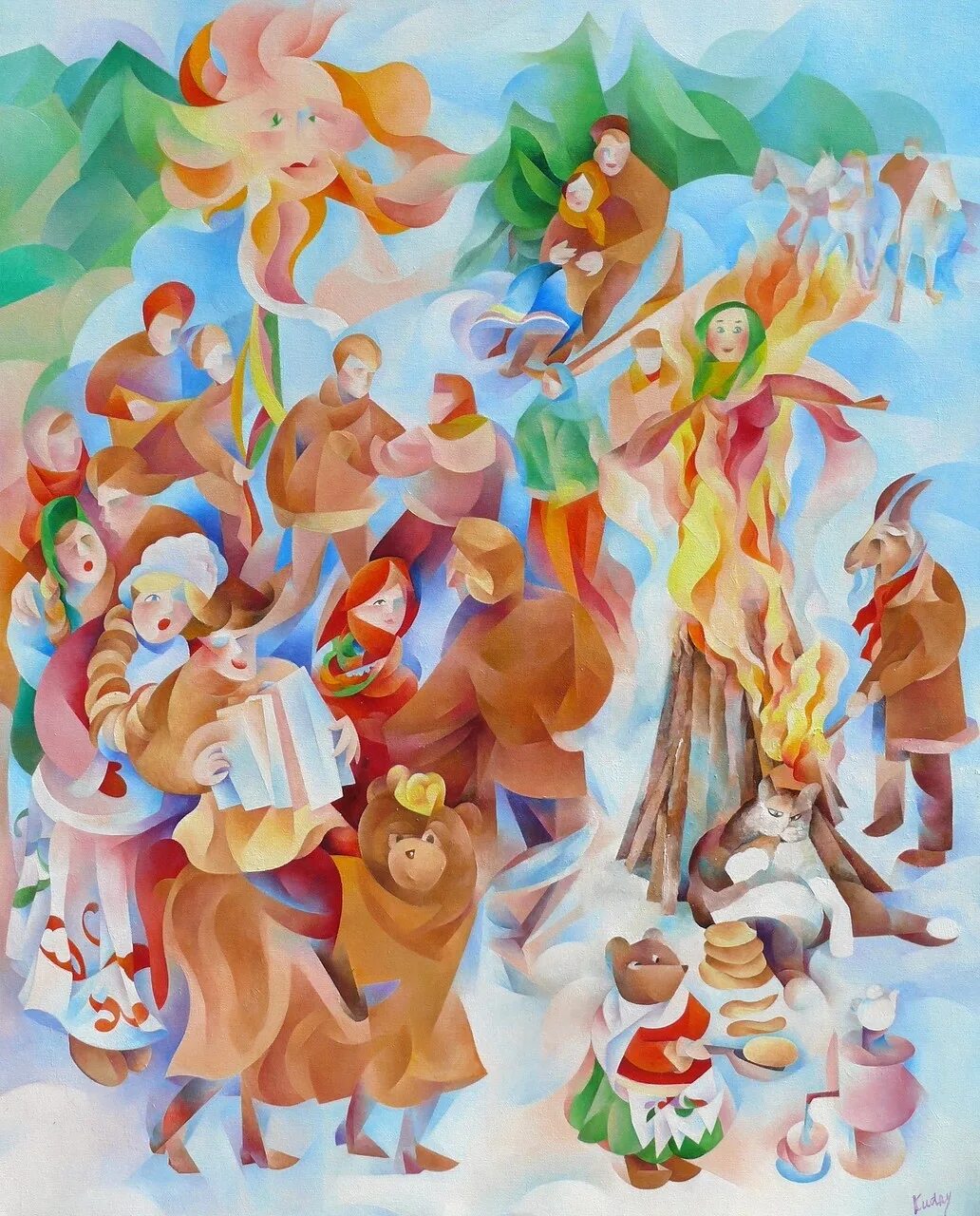 Традиция народов рисунок. Иллюстрации народных праздников. Народные гуляния композиция. Композиция на тему Масленица. Художественная композиция на тему народные праздники.