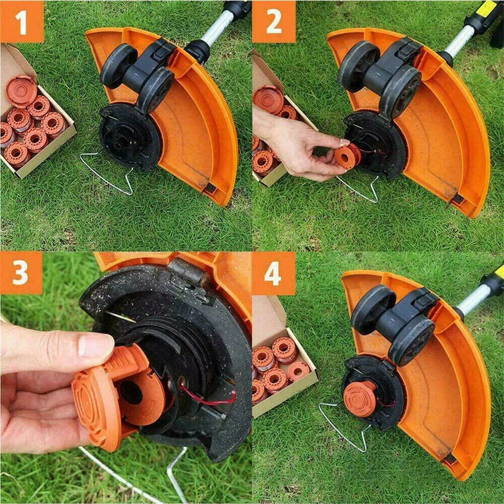 Триммер как установить катушку. Триммер worx wg111e. катушка для триммера werx wg163е. катушка worx wa0217 для триммера. worx wg163e шпулька.