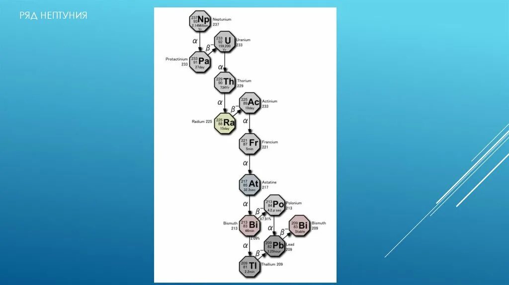 Ряд нептуния. Радиоактивный ряд нептуния. Ряд распада нептуния. Радиоактивный ряд нептуния 237.