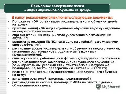 Положение об организации индивидуального обучения на дому