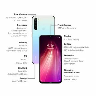 Redmi note 8 экран размер