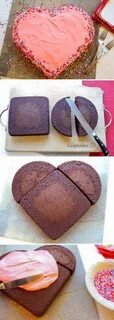 Сердце из круглого коржа