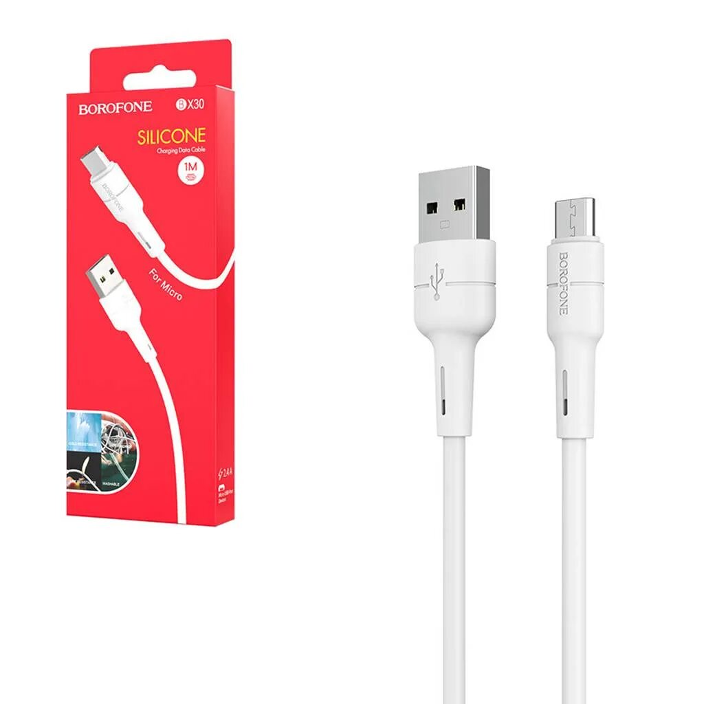 Кабель быстрой зарядки type c lightning. Кабель microusb bx30 1m (силиконовый) белый borofone (orig). кабель borofone bx30. borofone bx30 lightning. usb кабель borofone micro 1м/2.4a.