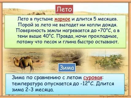 Пересказ по окружающему миру 4 класс пустыня