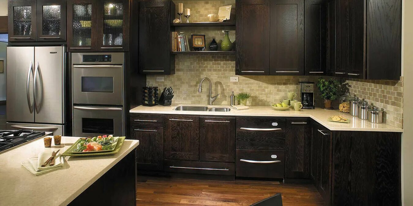 Timberlake cabinets with light rail lighting and crown molding Accent Interiors 