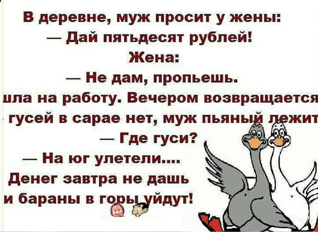 Муж просит. Жена не дает. Давай женат. Анекдот про гуся. Муж просит пожестче