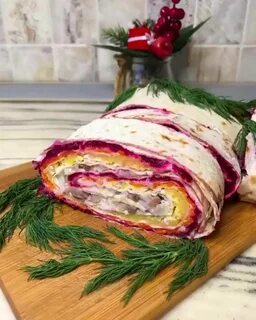 Рецепт шубы с селедкой рулетом