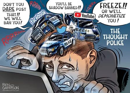 Ben Garrison Daily Cartoon 'The Thought Police' .