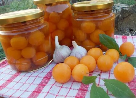 Компот на зиму с алычи желтой косточками