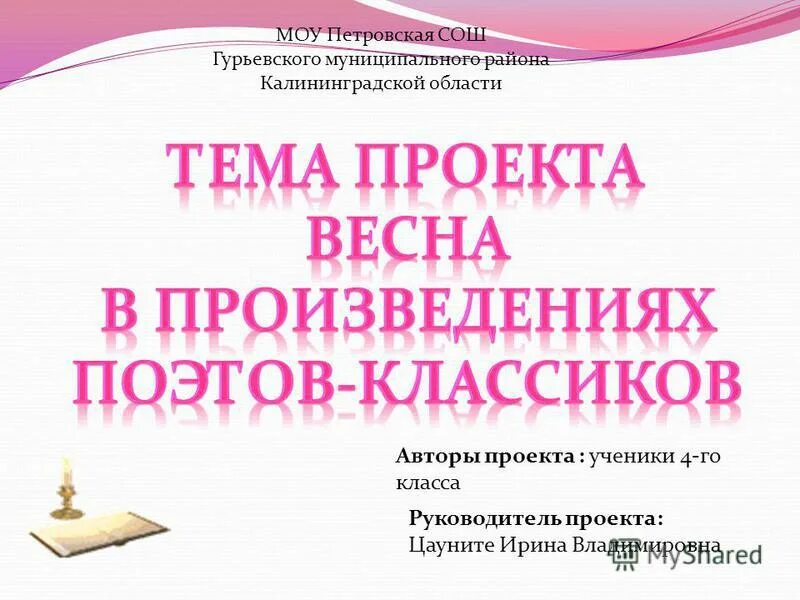 Петровская школа Калининградская область. Автор проекта. Устав МОУ Петровской СОШ. Школа МОУ Петровская СОШ. Моу петровская сош