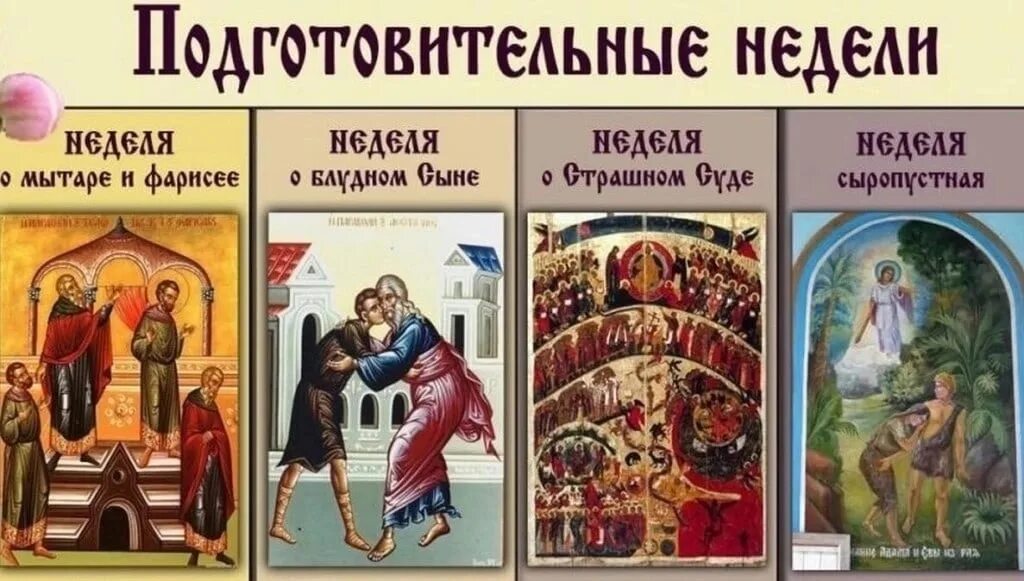 Первая подготовительная неделя. Недели Великого поста. Недели Великого поста 2022. Подготовительные недели поста. Вторая подготовительная седмица к великому посту.