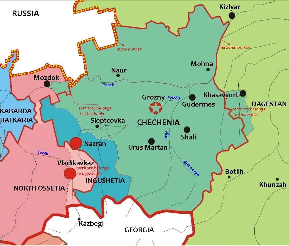Что входит в чеченскую республику