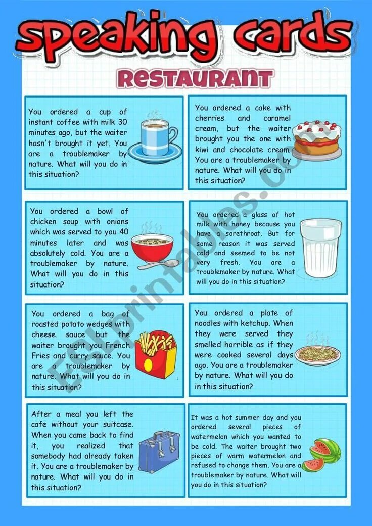 Restaurant exercises